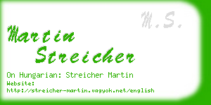 martin streicher business card